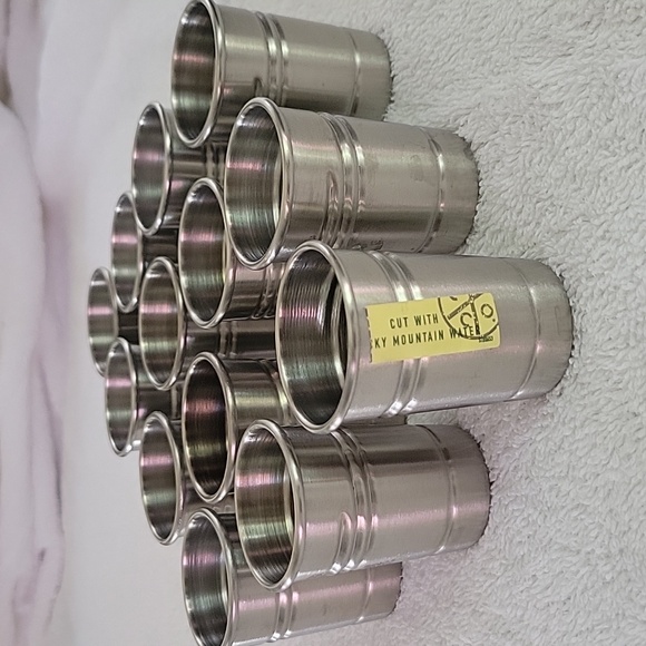 Thirteen Tin Cup Whiskey 2oz Stainless Shot Glasses. - Picture 1 of 12